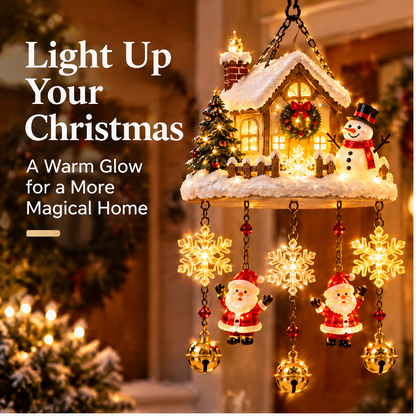 🎄ZEOTIVA Light-Up Christmas Snow House Hanging Ornament