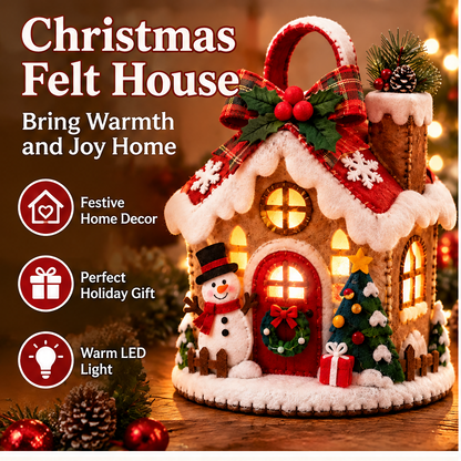🎅ZEOTIVA Light-Up Christmas Felt House Tabletop Ornament