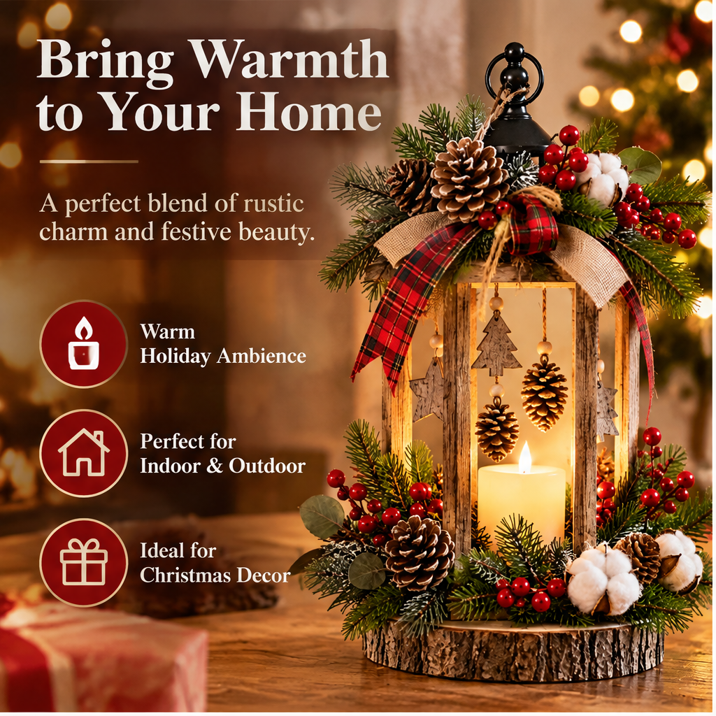 🕯️ZEOTIVA Light-Up Christmas Tabletop Wreath Decor