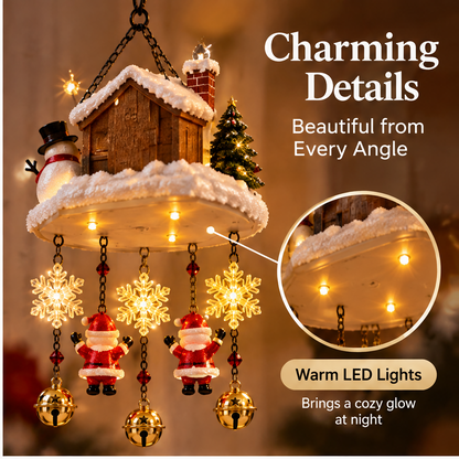 🎄ZEOTIVA Light-Up Christmas Snow House Hanging Ornament