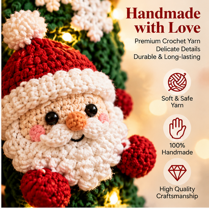⛄ZEOTIVA Light-Up Christmas Crochet Wreath Decor