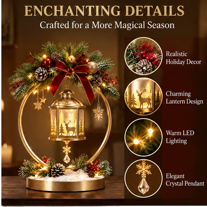 ❄️ZEOTIVA Light-Up Christmas Golden Ring Lantern Decor