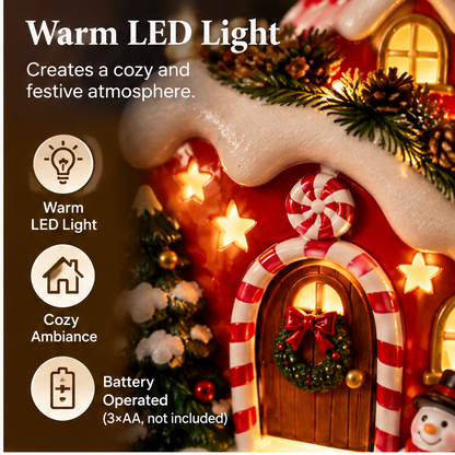 🧦ZEOTIVA Light-Up Christmas Santa Hat House Tabletop Ornament