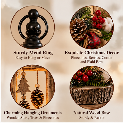 🕯️ZEOTIVA Light-Up Christmas Tabletop Wreath Decor