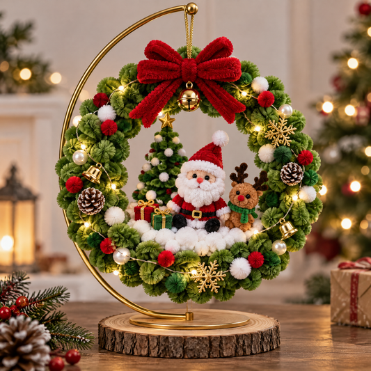 🍰ZEOTIVA Light-Up Christmas Tabletop Wreath Decor