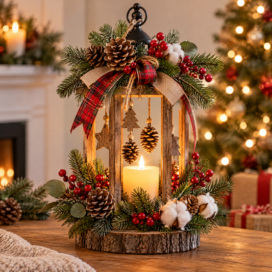 🕯️ZEOTIVA Light-Up Christmas Tabletop Wreath Decor