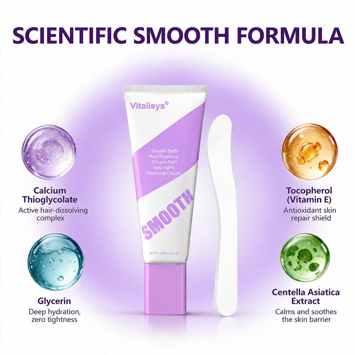 🔥🔥𝐕𝐢𝐭𝐚𝐥𝐢𝐬𝐲𝐬® Gentle Hair Removal Cream for Sensitive Skin — Hypoallergenic Formula, Fast-Acting Hair Removal, Suitable for Men and Women, Also Ideal for Hair Removal Around Intimate Areas