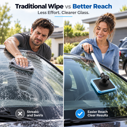 🔥 Last 3 Hours: 50% Off：Dual-Side Magnetic Windshield Cleaner — Streak-Free Glass Kit