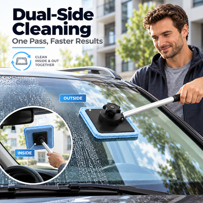 🔥 Last 3 Hours: 50% Off：Dual-Side Magnetic Windshield Cleaner — Streak-Free Glass Kit