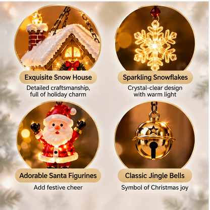 🎄ZEOTIVA Light-Up Christmas Snow House Hanging Ornament