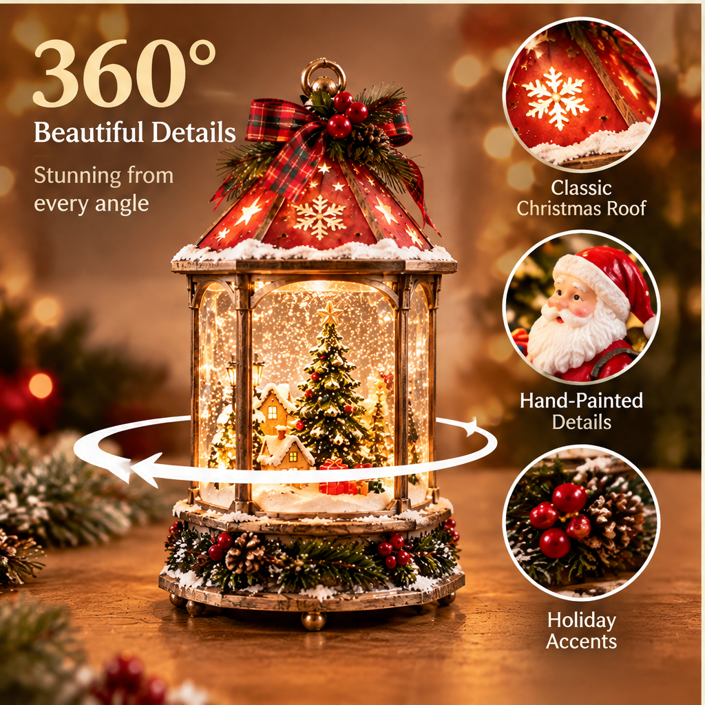 🤶ZEOTIVA Magical Christmas Snow Globe Water Lantern