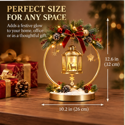 ❄️ZEOTIVA Light-Up Christmas Golden Ring Lantern Decor