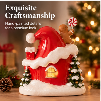 🧦ZEOTIVA Light-Up Christmas Santa Hat House Tabletop Ornament