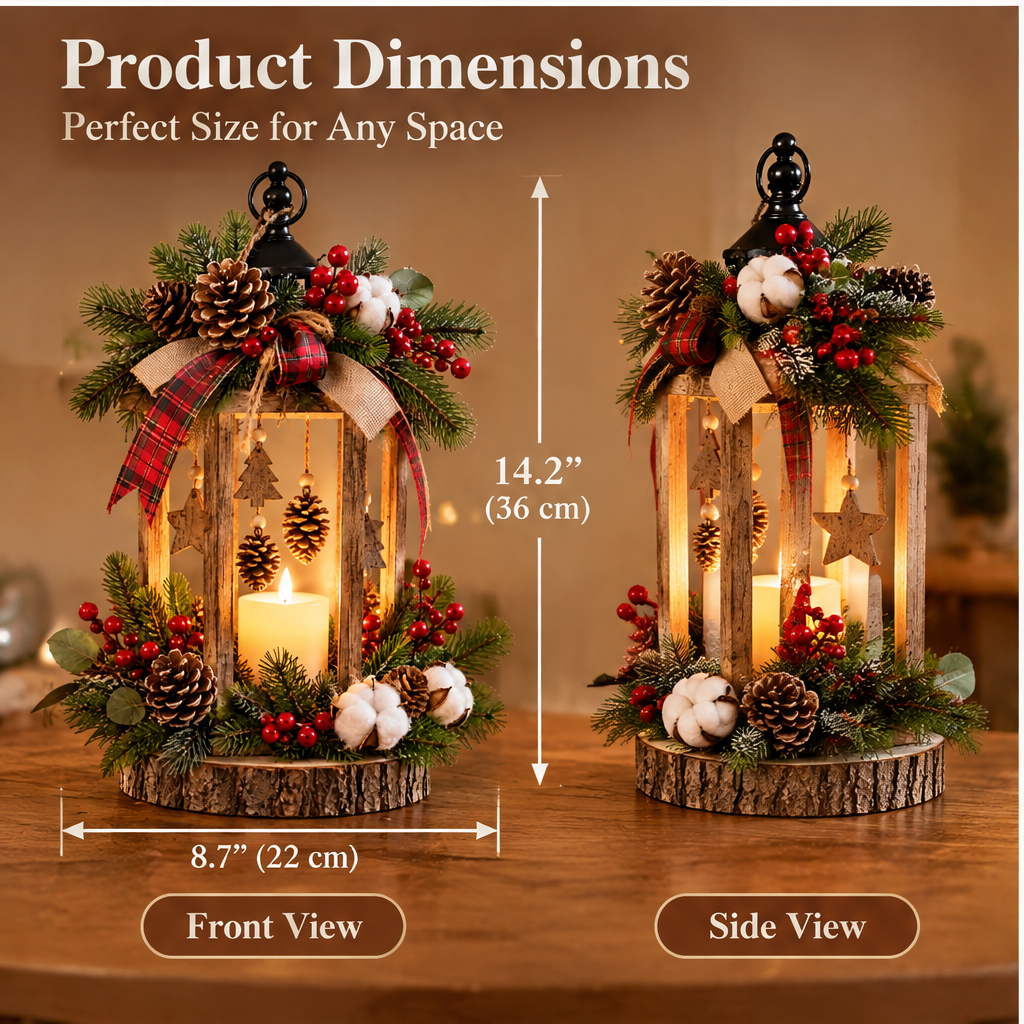 🕯️ZEOTIVA Light-Up Christmas Tabletop Wreath Decor