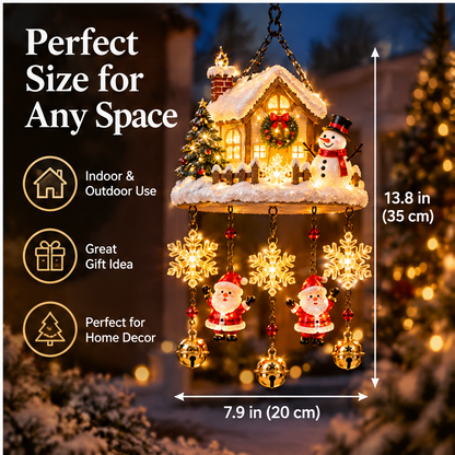 🎄ZEOTIVA Light-Up Christmas Snow House Hanging Ornament