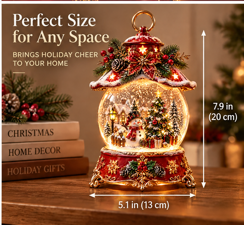 ☃️ZEOTIVA Christmas Snowman Snow Globe Water Lantern