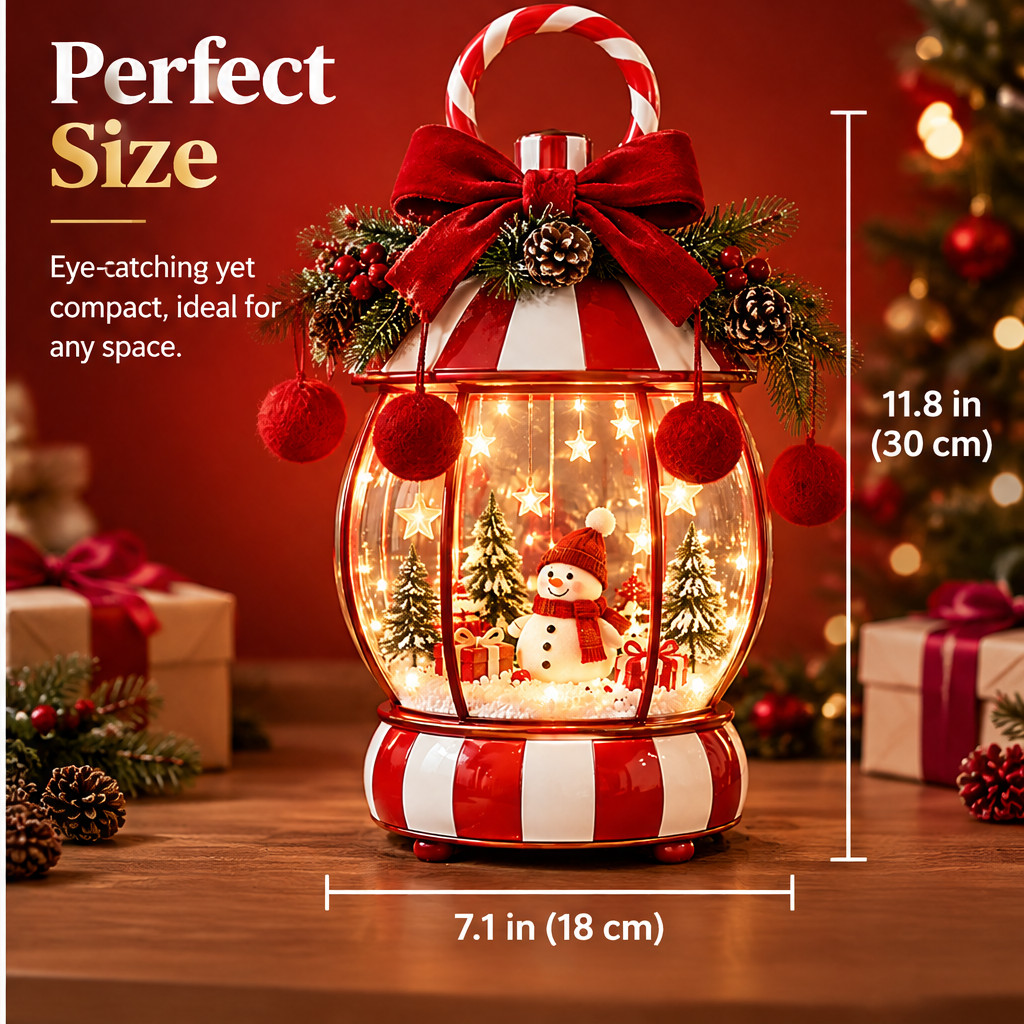 🎀ZEOTIVA Christmas Snowman Lantern Snow Globe Decor