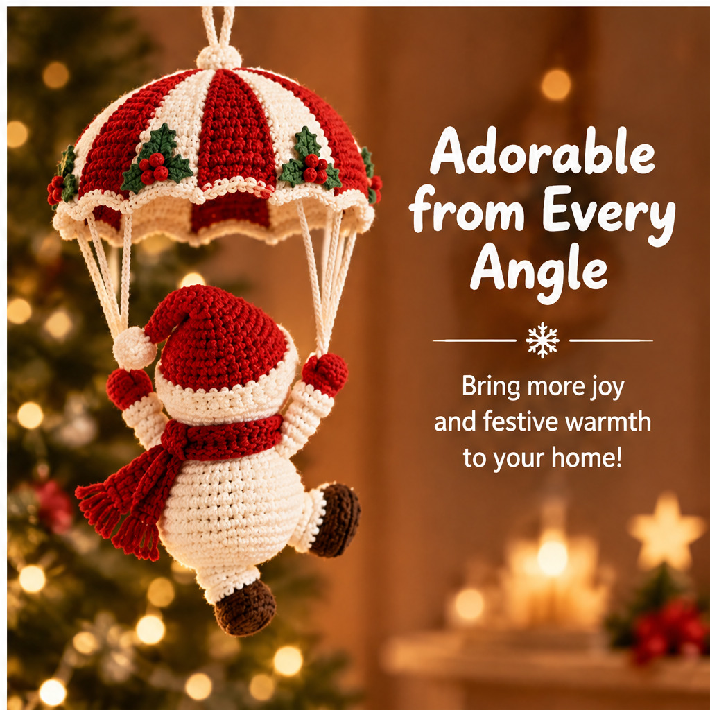 🔴ZEOTIVA Christmas Parachute Snowman Crochet Hanging Decor