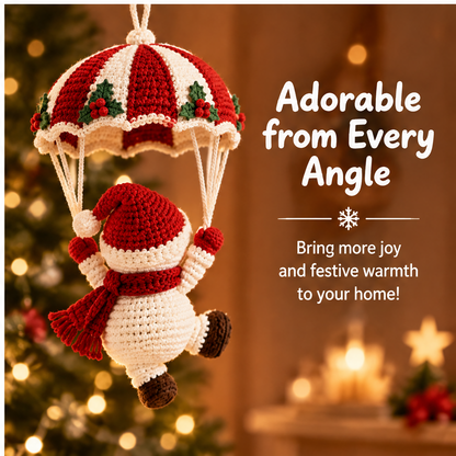 🔴ZEOTIVA Christmas Parachute Snowman Crochet Hanging Decor