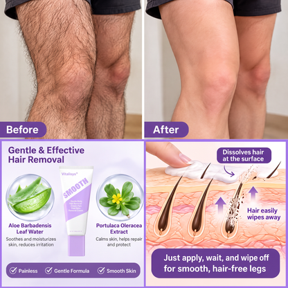 🔥🔥𝐕𝐢𝐭𝐚𝐥𝐢𝐬𝐲𝐬® Gentle Hair Removal Cream for Sensitive Skin — Hypoallergenic Formula, Fast-Acting Hair Removal, Suitable for Men and Women, Also Ideal for Hair Removal Around Intimate Areas