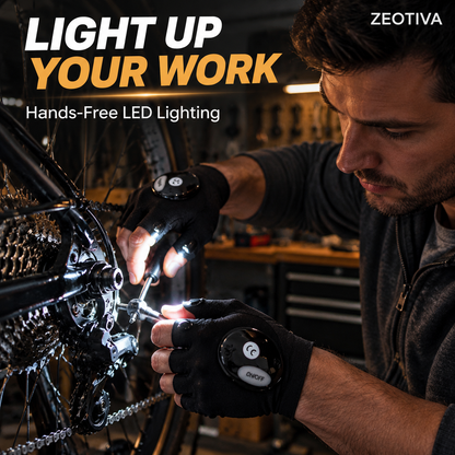 🧤ZEOTIVA LED Flashlight Gloves – 🔥Hands-Free Light for DIY, Repairs & Outdoor Work