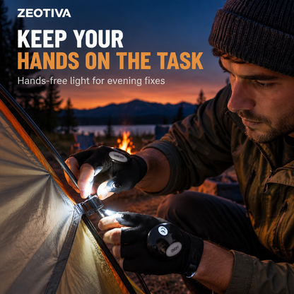 🧤ZEOTIVA LED Flashlight Gloves – 🔥Hands-Free Light for DIY, Repairs & Outdoor Work