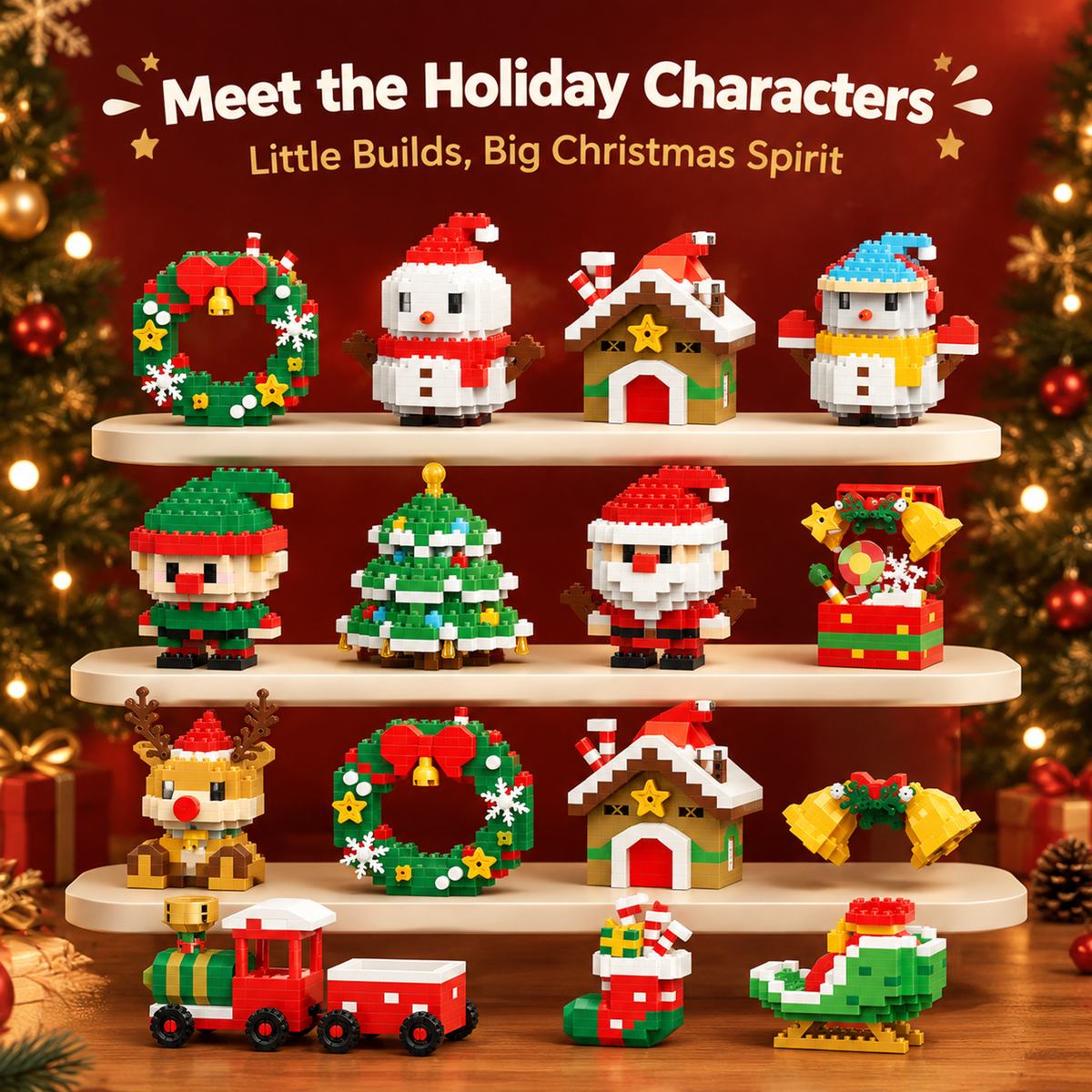 🎄 Christmas Mini Building Blocks Set – ✨Holiday Character Collection