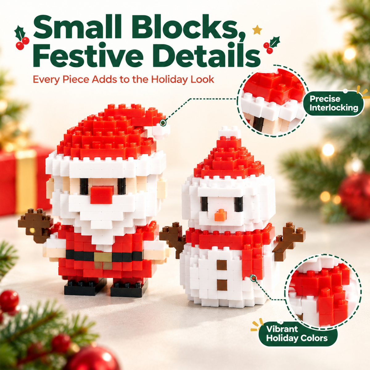 🎄 Christmas Mini Building Blocks Set – ✨Holiday Character Collection