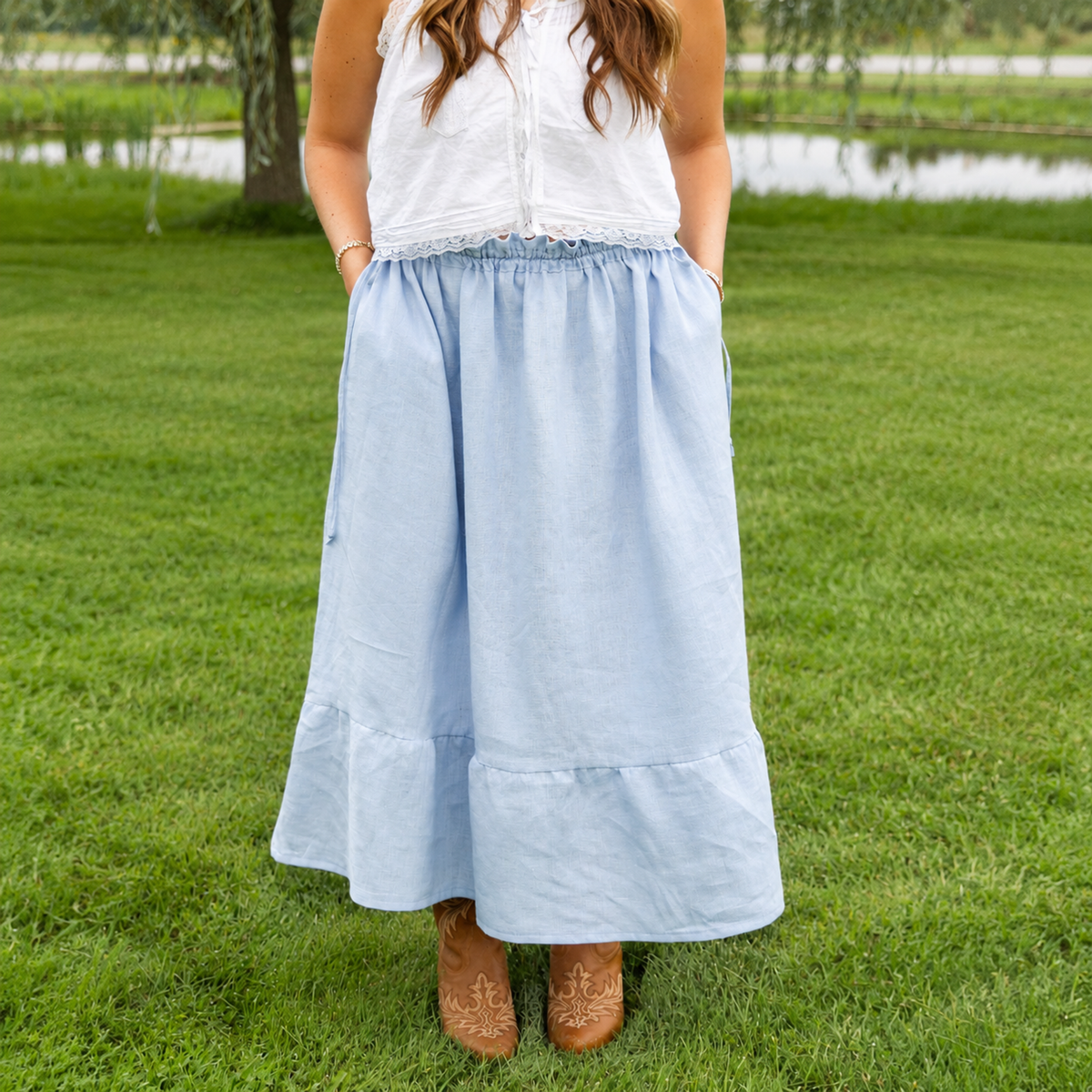ZEOVITA Adjustable Waist Maxi Skirt 👗