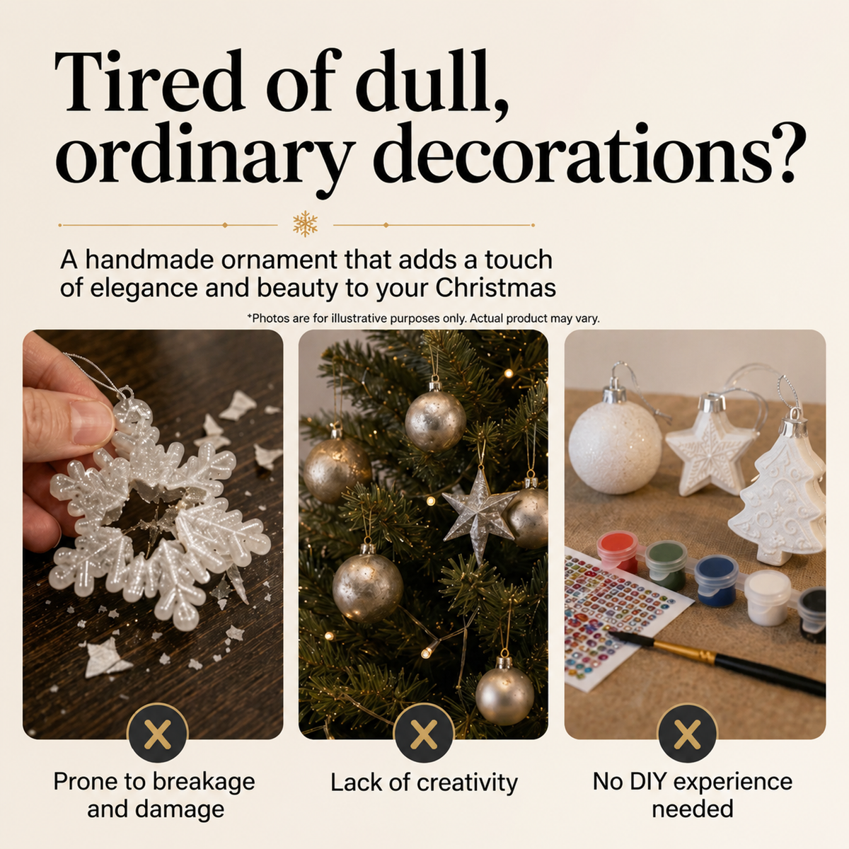 🎄 55% off for a limited time 🎁 DIY paintable hanging Christmas ornament set